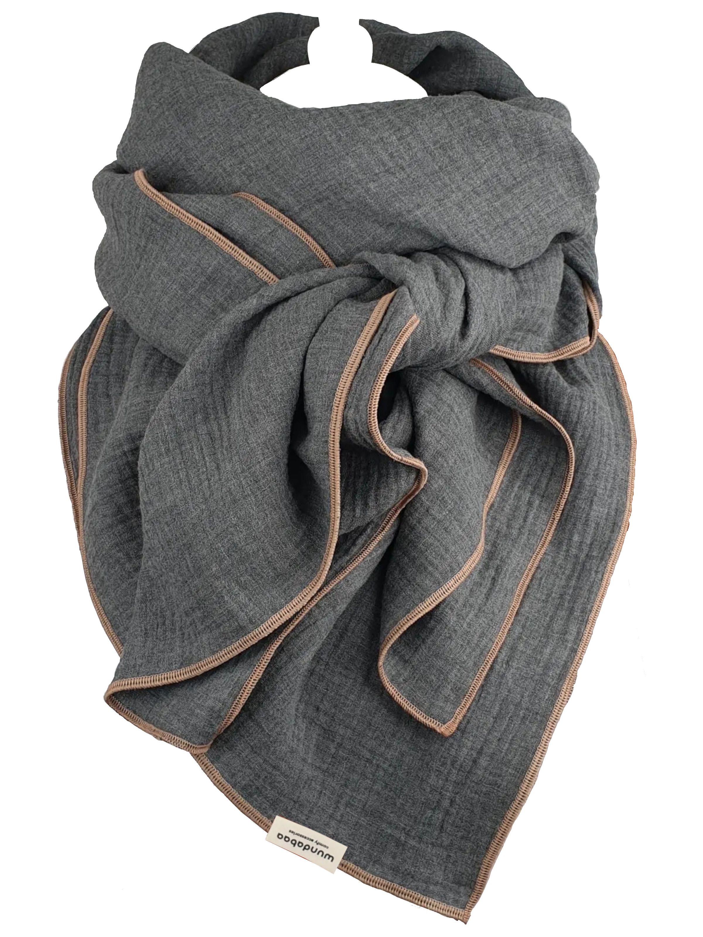 wundabaa Scarf 'Musselin' in Grey: front