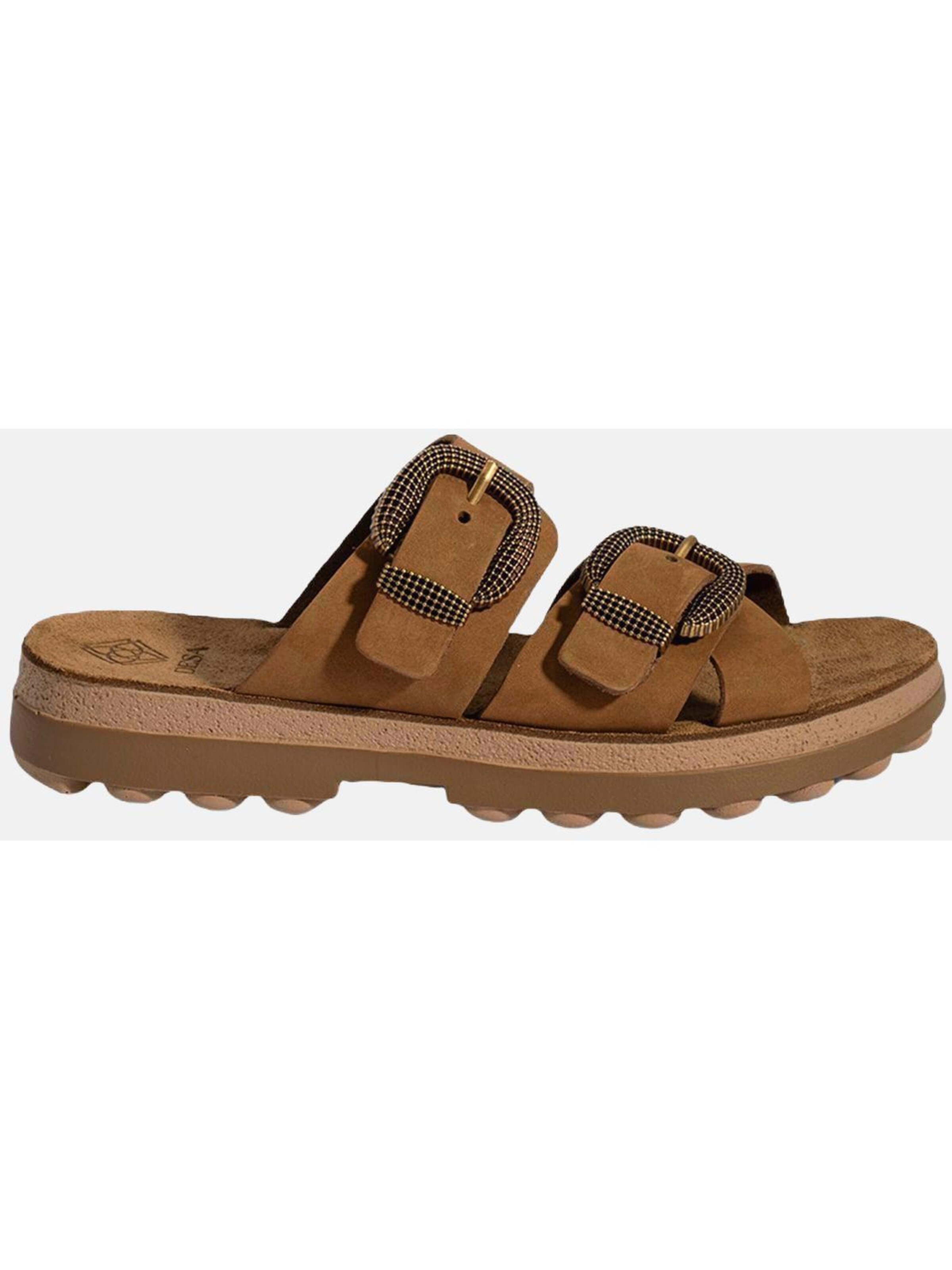 Desa Slippers in Brown: front