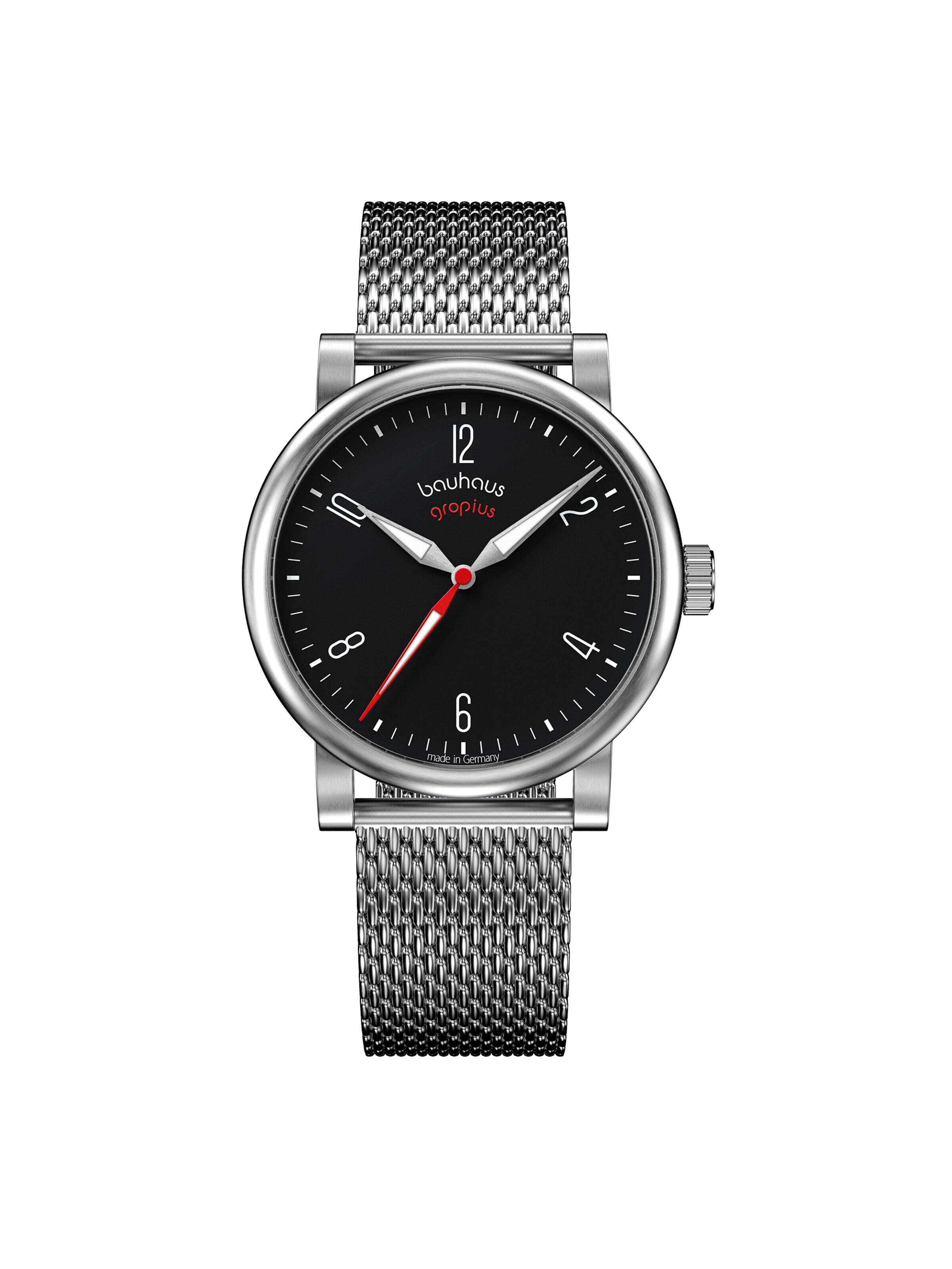 WALTER GROPIUS Analog Watch 'KONTUR' in Silver: front