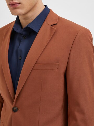 SELECTED HOMME Slim fit Business Blazer 'Logan' in Brown