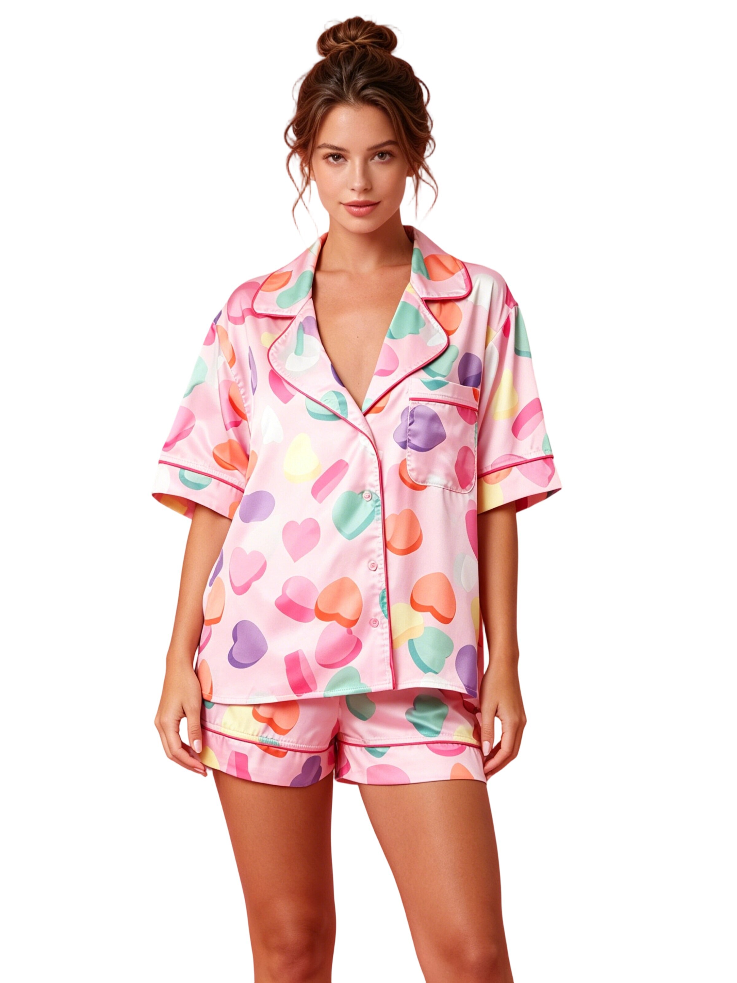 Yesfashion Pyjama‌‌ in Pink: Vorderseite