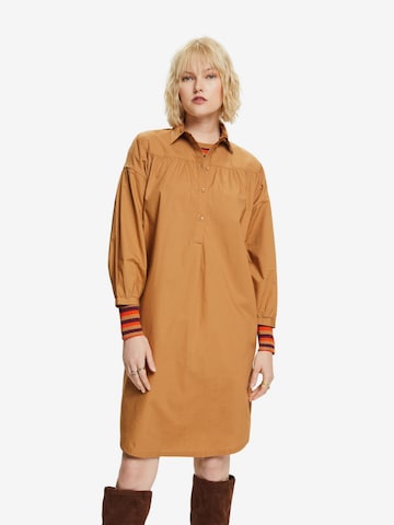 ESPRIT Shirt Dress in Brown: front