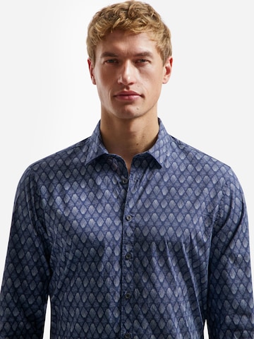 No Excess Regular fit Button Up Shirt in Blue