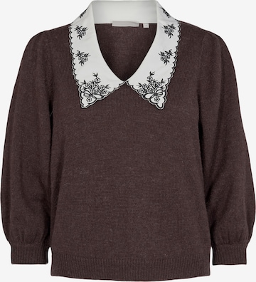 Pull-over minimum en marron : devant