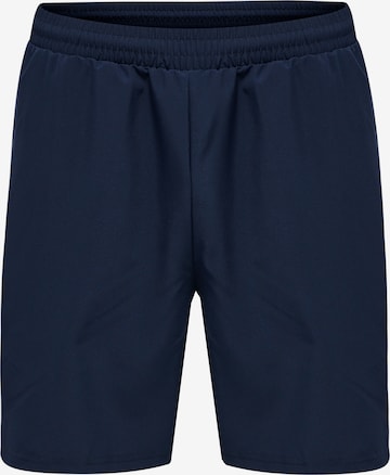 Hummel Regular Workout Pants in Blue: front