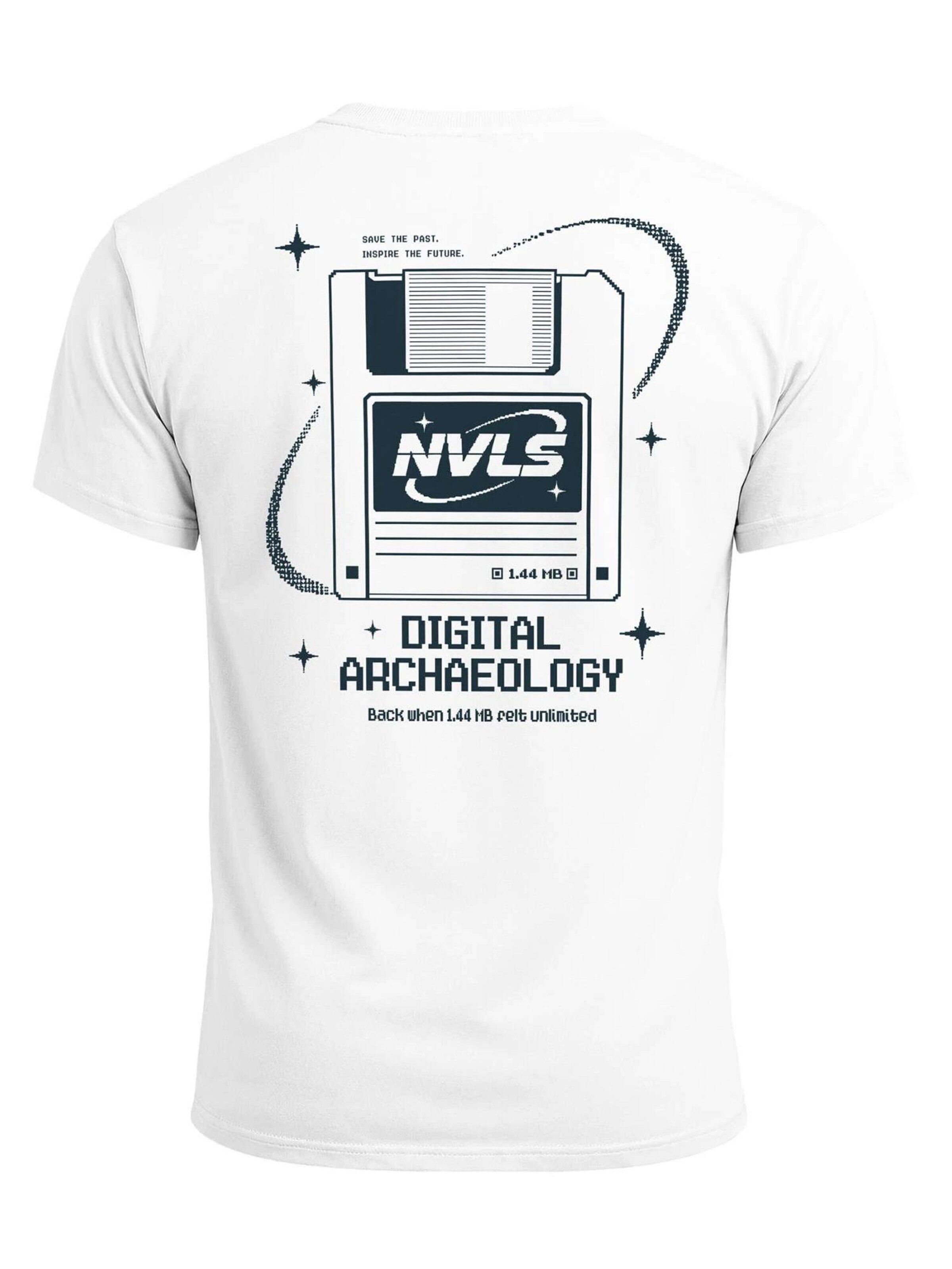 Neverless Shirt 'Digital Archaeology' in White: front