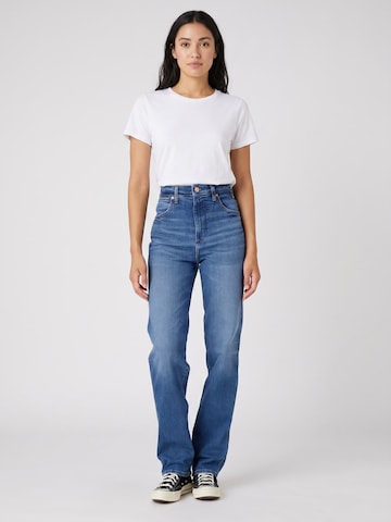 WRANGLER Luźne Jeansy 'Mom Straight Smoke Sea Denim Pants' w kolorze niebieski: przód