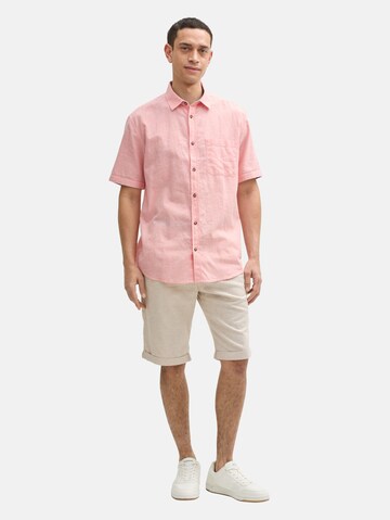 TOM TAILOR Regular fit Button Up Shirt in Red