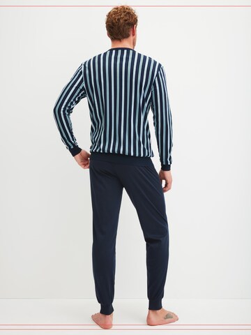 CALIDA Pyjama lang 'Relax Choice' in Blauw