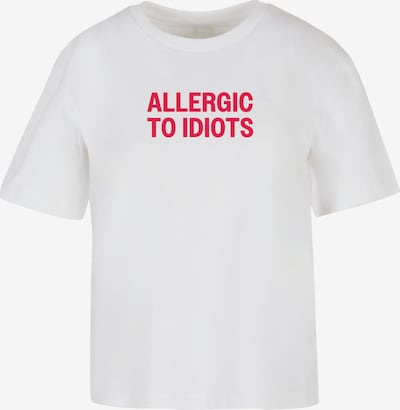 Miss Tee Paita 'Allergic To Idiots' värissä punainen / valkoinen, Tuotenäkymä