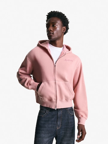 Veste de survêtement Bershka en rose : devant