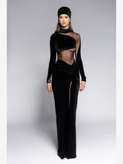 UVIA Seelik 'Cactus the Brand, Fusta maxi cu slit frontal, Negru, XS' 36 suuruses must, Tootevaade