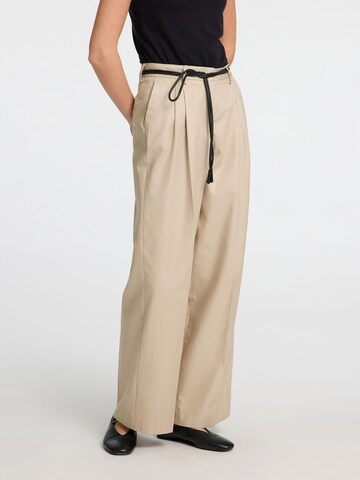 SELECTED FEMME Loosefit Bukser med fals i beige: forside