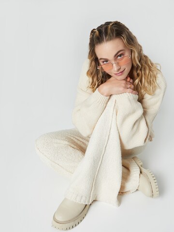 florence by mills exclusive for ABOUT YOU Knit cardigan 'Celestine' in Beige