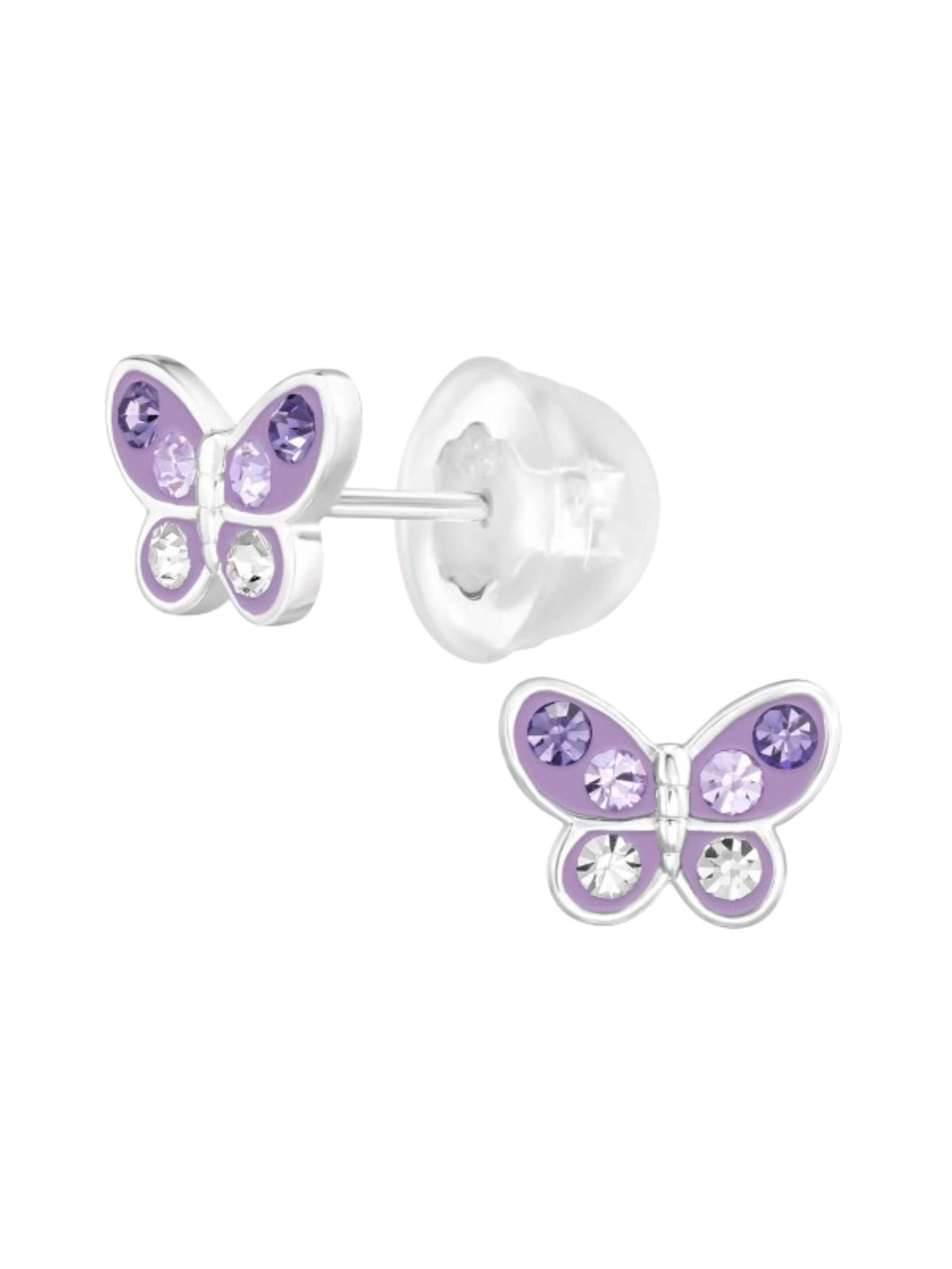 Boucles d'oreilles 'Sterling Silber Schmetterling Ohrstecker' Maxte en violet