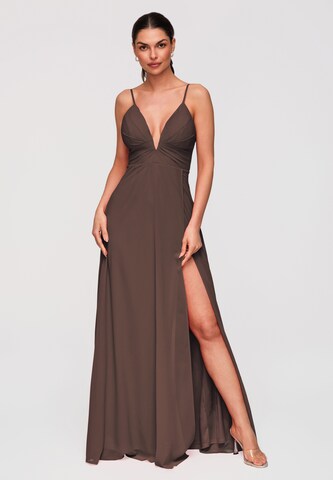 Robe de soirée Ombre en marron : devant
