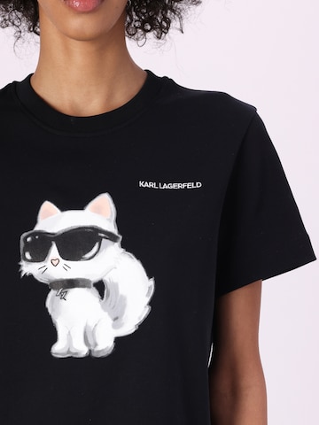 Karl Lagerfeld T-Shirt 'IKON AQUARELLE C' in Schwarz