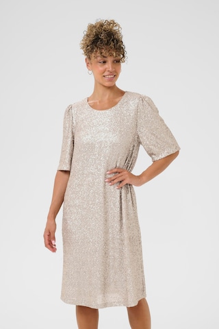 Cream Dress in Beige: front