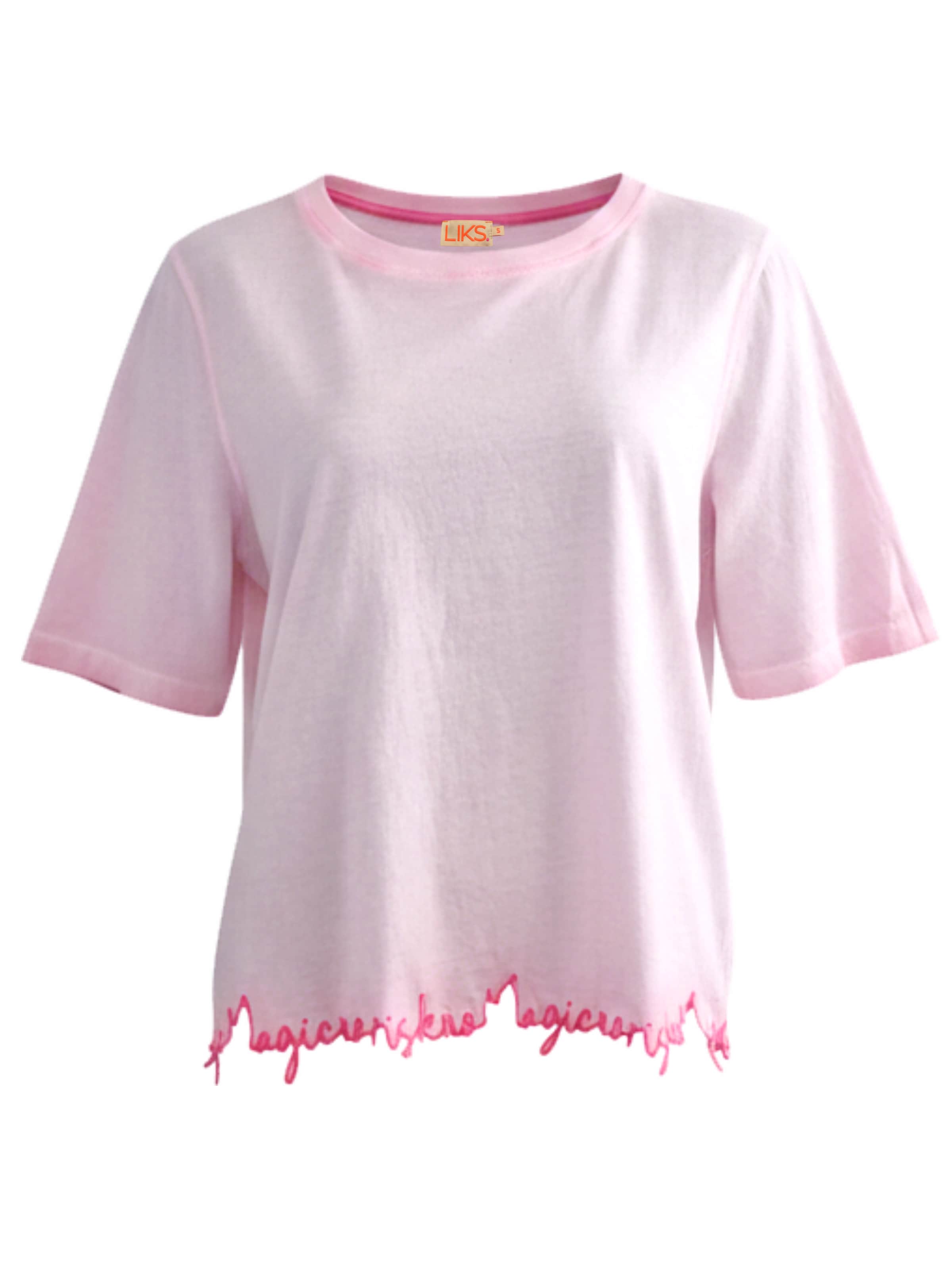 LIKS. Munich Shirt 'No Risk no Magic'‌‌‌‌‌‌‌‌ in Pink: Vorderseite
