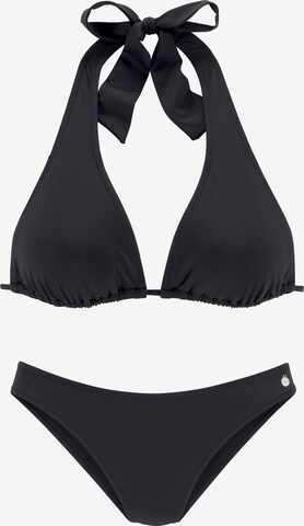 LASCANA Triangel Bikini in Zwart: voorkant