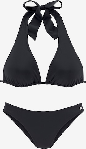 LASCANA Triangle Bikini in Black: front