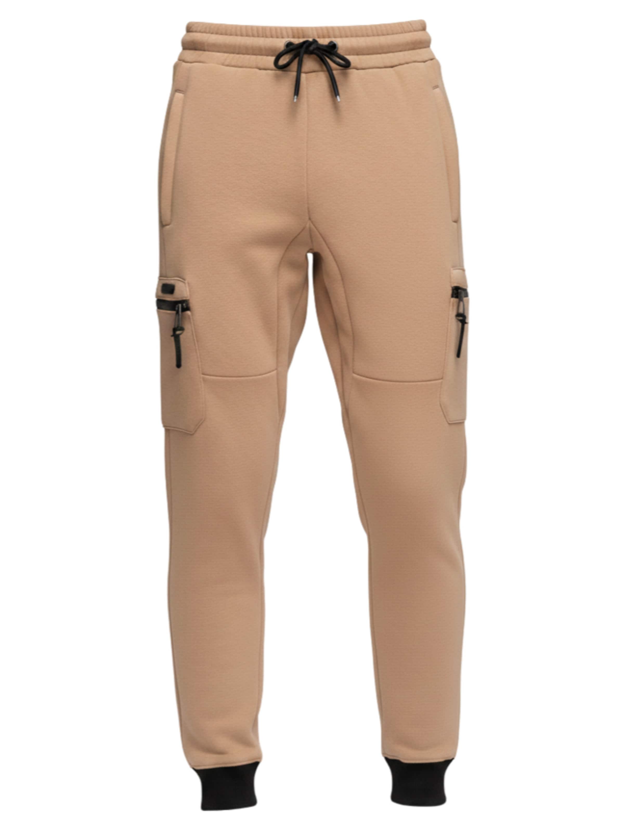 Ombre Tapered Cargobroek in Beige: voorkant