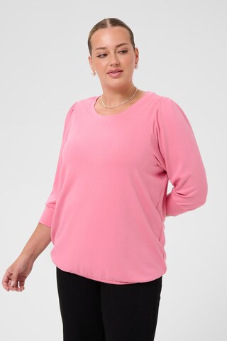 Sweat-shirt 'Annia' KAFFE CURVE en rose : devant
