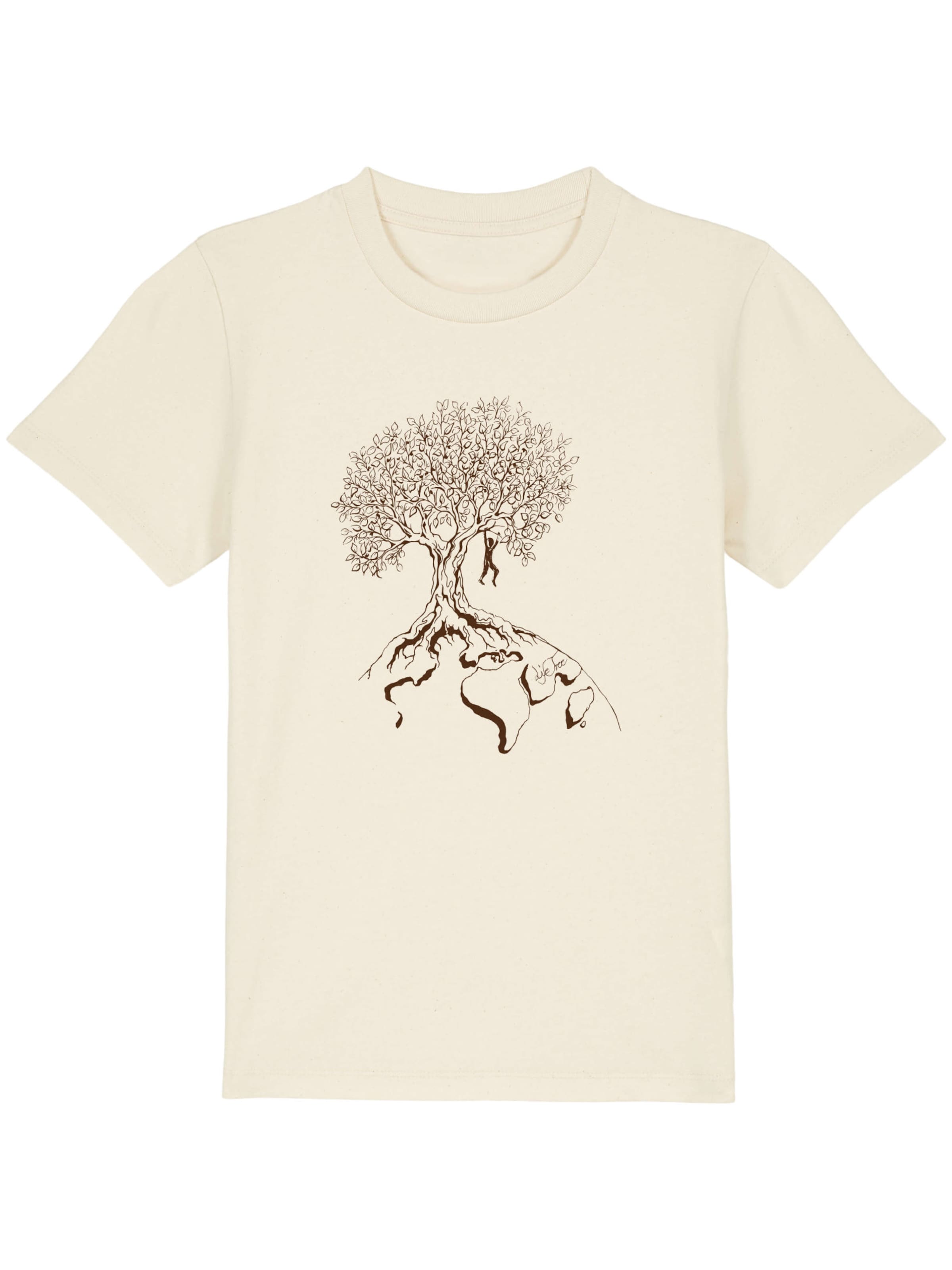 Life-Tree Shirt 'Organic Fairwear Shirt Kids Unisex Hanging On' in White: front