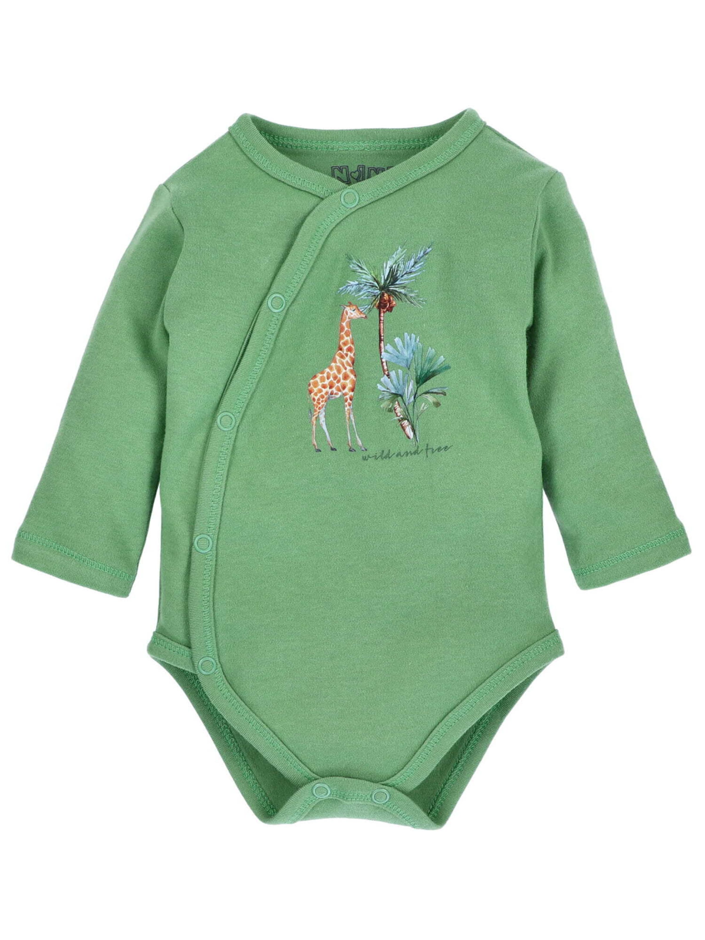 Barboteuse / body 'Giraffe' NINI en vert : devant