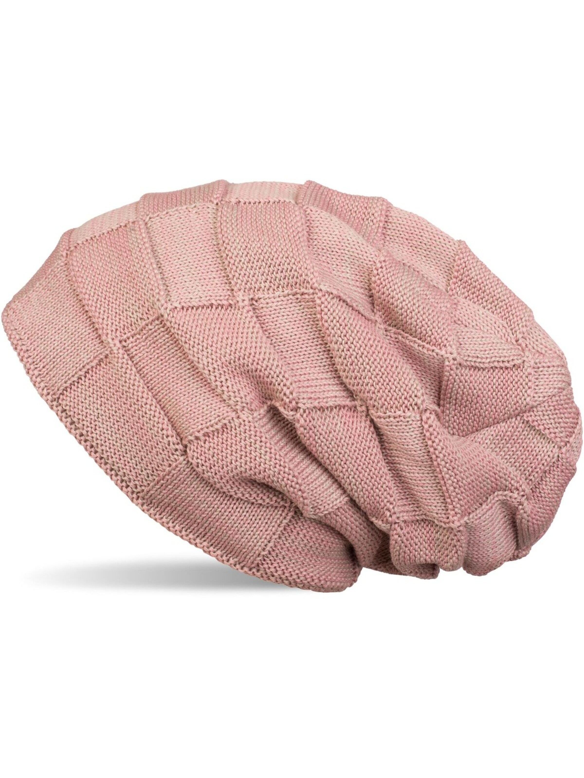 styleBREAKER Beanie 'Feinstrick Beanie mit Karo Strick' in 56-58 in Dusky pink, Item view