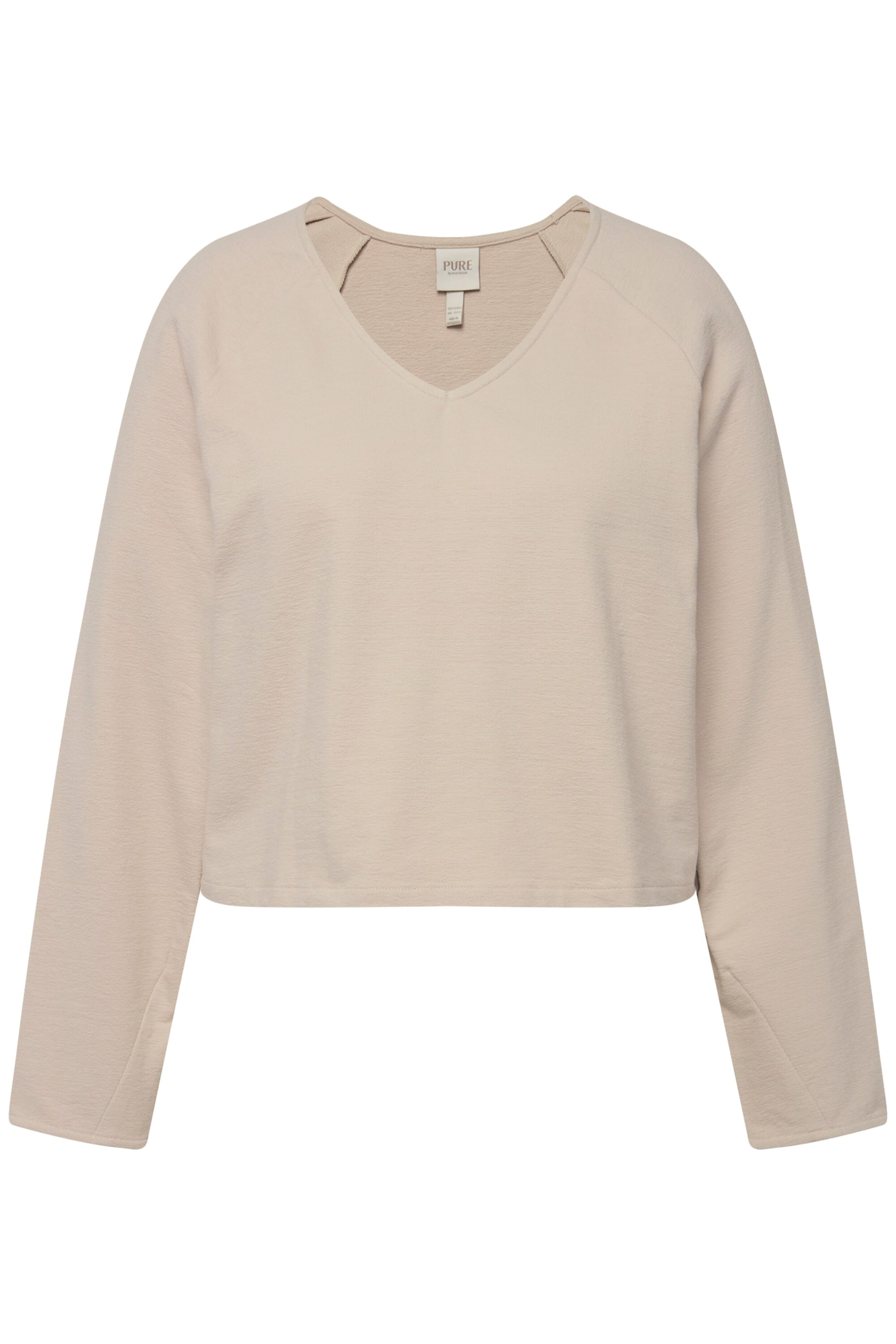 Ulla Popken Sweatshirt in Beige: Vorderseite
