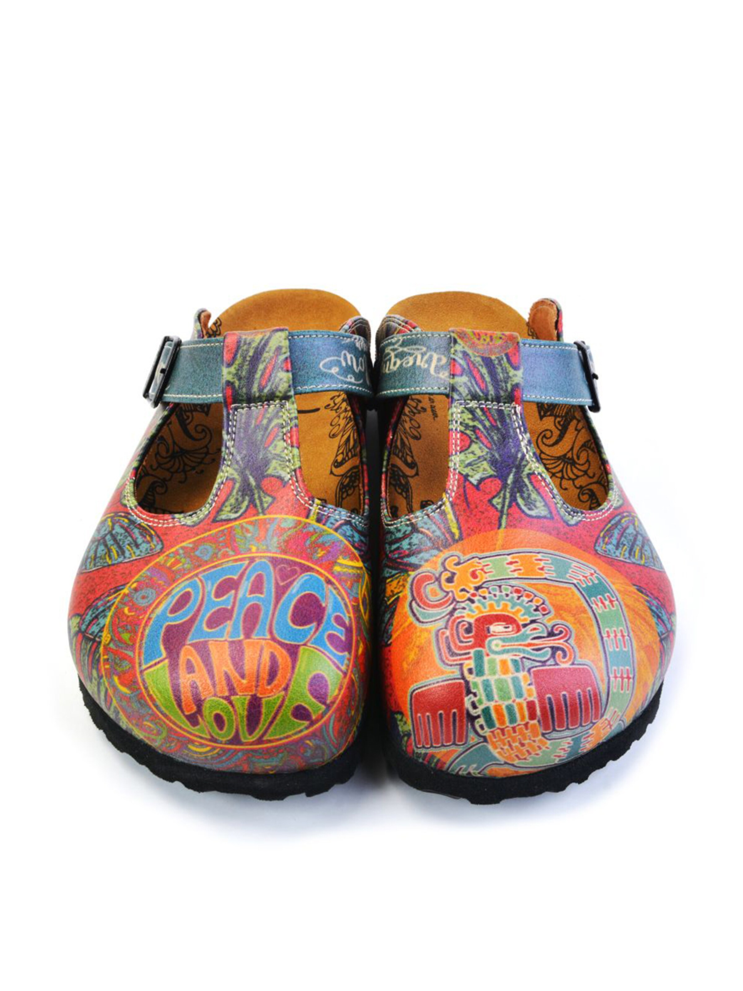Clogs 'Women shoes Goby-Calceo mules CAL1505 Peace and Love' di Goby in colori misti
