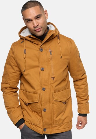 INDICODE JEANS Winter Jacket ' Crossing ' in Orange: front