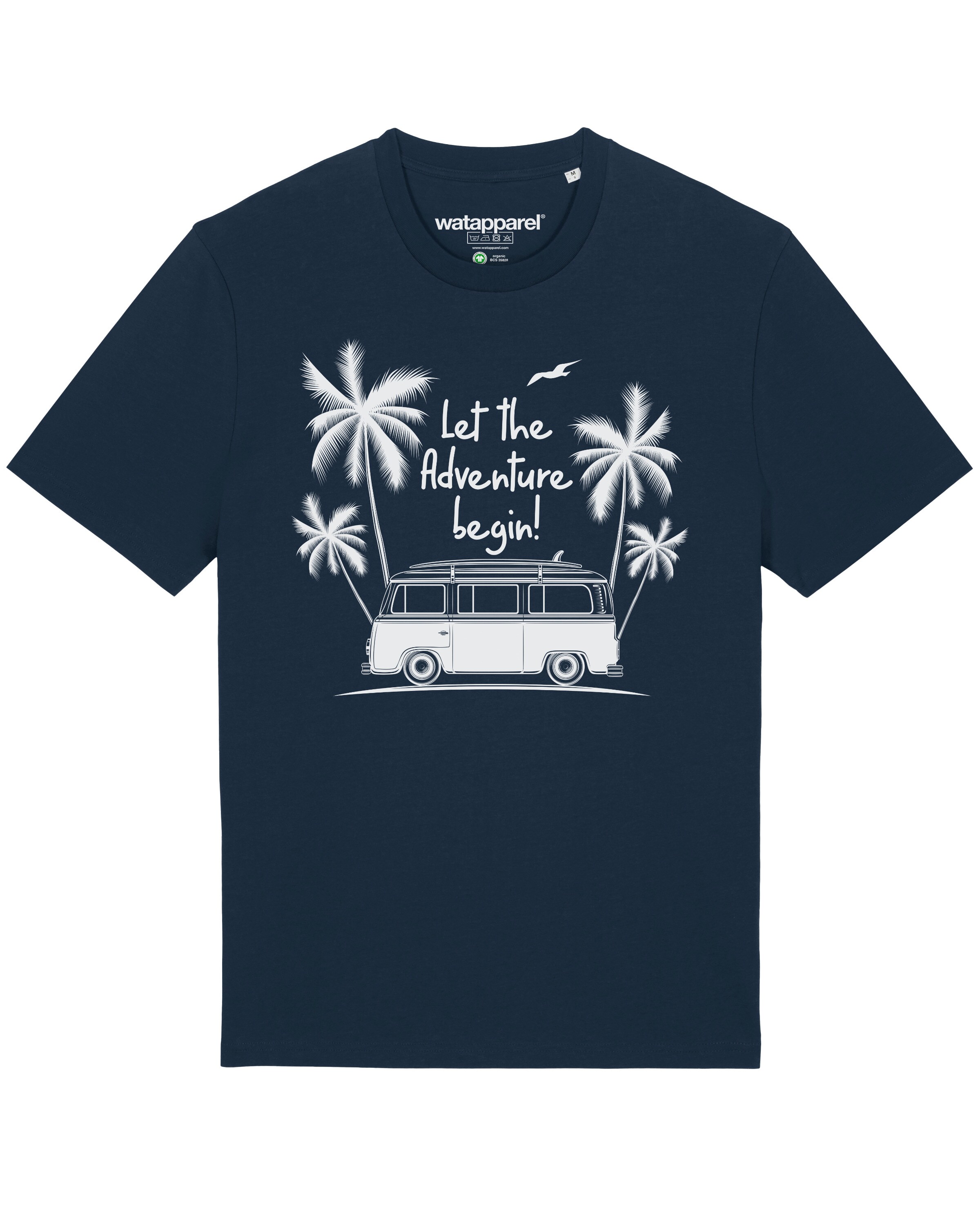 Watapparel Shirt 'Let the adventure begin' in Blauw: voorkant