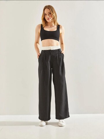 Wide Leg Pantalon Bianco Lucci en noir