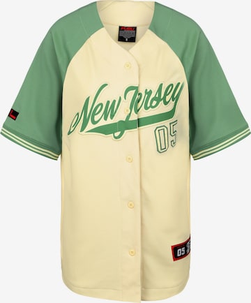 FUBU Shirt 'New Jersey Baseball' in Geel: voorkant