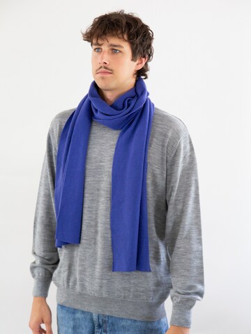 KOPYTO Schal 'KARIBU – Plüschiger Gerippter Schal aus 100% Merinowolle RWS' in Blau
