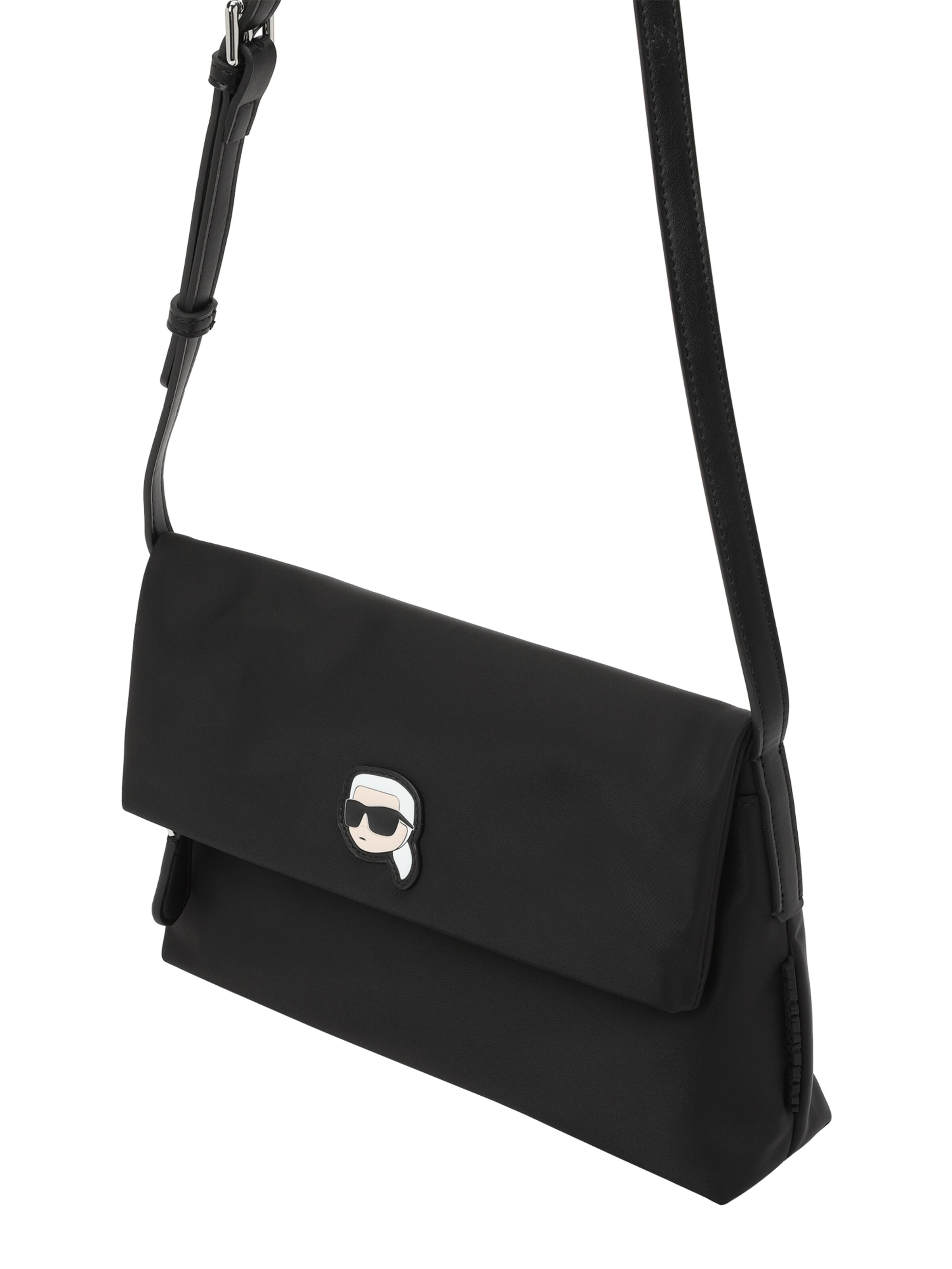 Karl Lagerfeld Torba za čez ramo 'Ikonik 2.0' | črna barva: sprednja stran