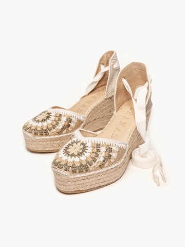 Sandales 'Alpargata Cuña 8 cm' Alhamas en blanc