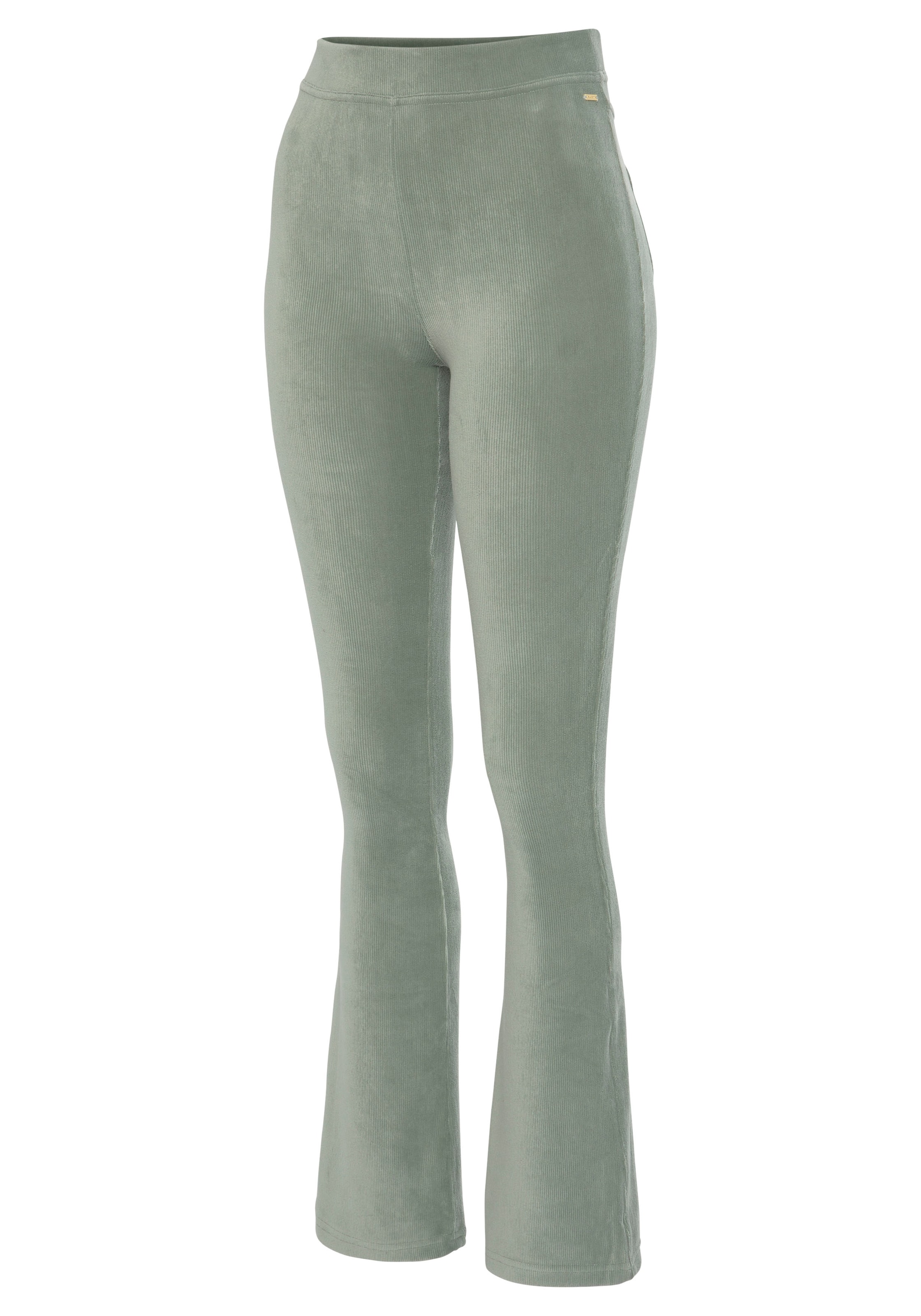 évasé Pantalon LASCANA en vert