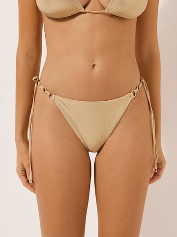 CALZEDONIA Bikini Bottoms 'Gold Waves' in Beige: front