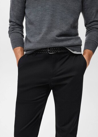 MANGO MAN Regular Pleated Pants 'Nicco' in Blue