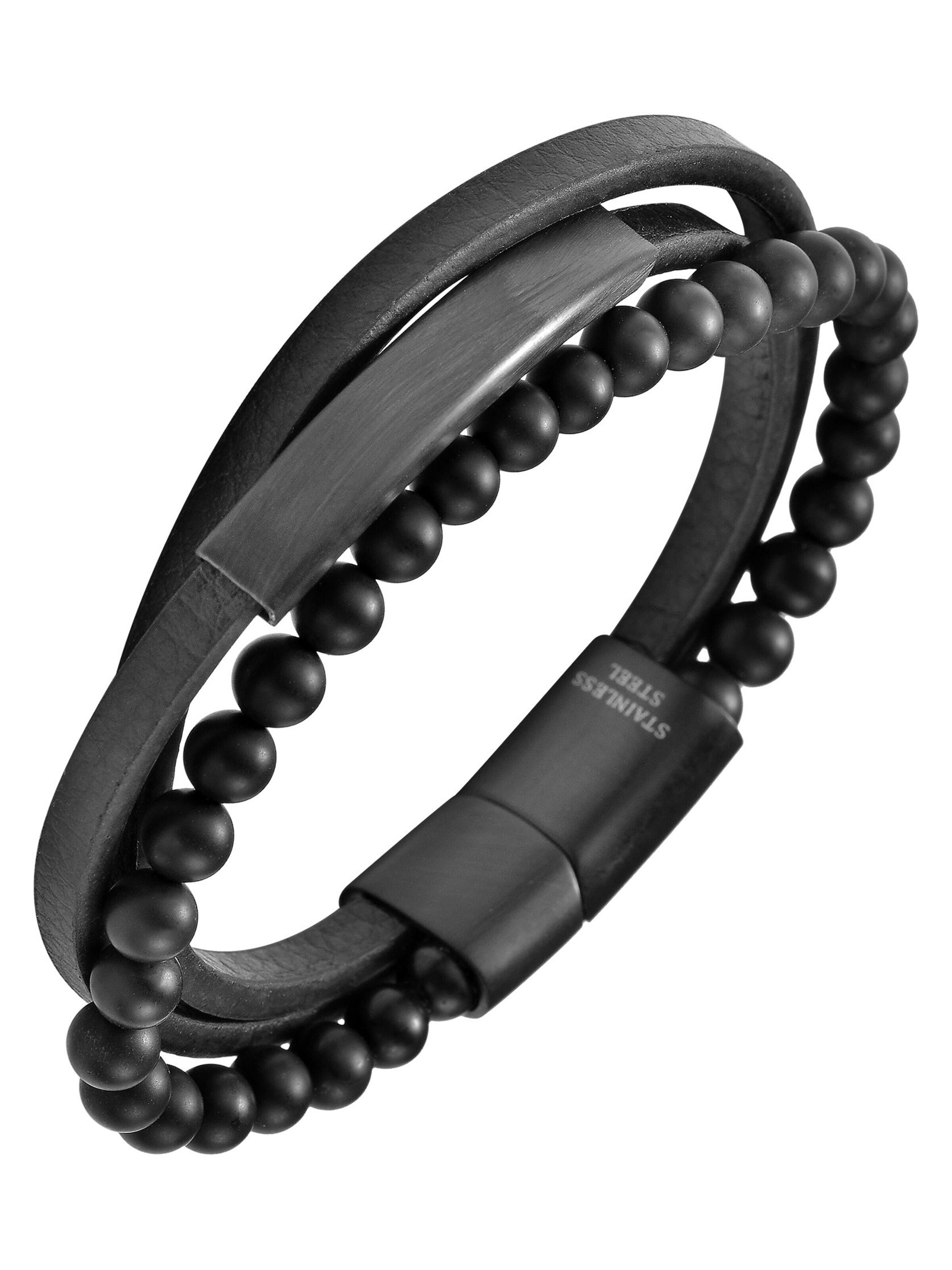 Akzent Bracelet 'Jaimy, Ionenplattierung' in Black: front