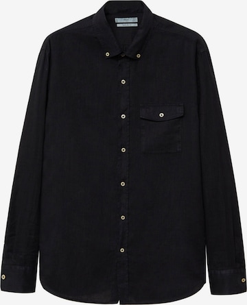 Chemise 'Calcuta' MANGO MAN en noir : devant