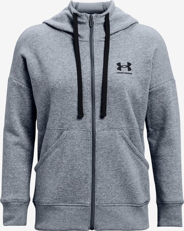 UNDER ARMOUR - Sudadera con cremallera deportiva 'Rival' en gris: frente