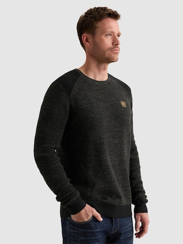 PME Legend - Jersey 'Pullover in cotton mélange with flight pocket' en negro