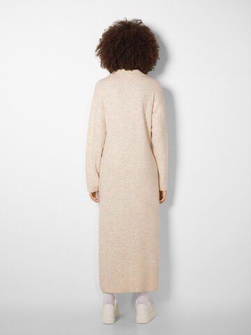 Bershka Knitted dress in Beige