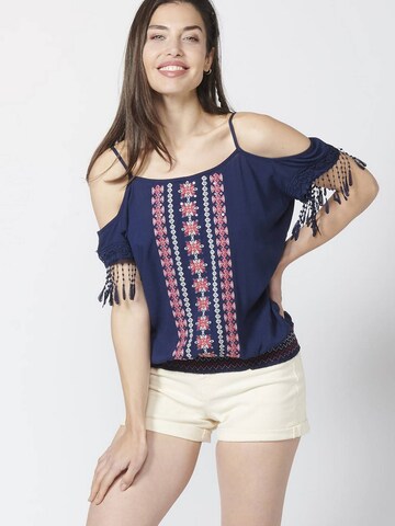 KOROSHI - Blusa en azul: frente