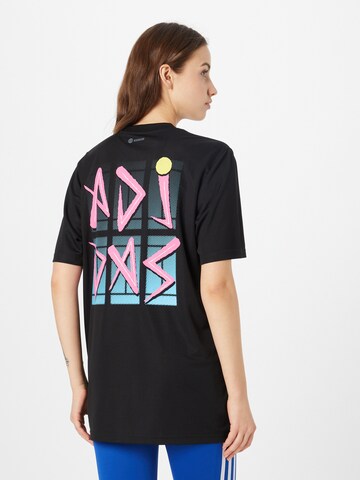 ADIDAS PERFORMANCE Functioneel shirt 'Court Graphic' in Zwart: voorkant