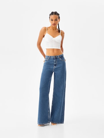 Wide Leg Jean Bershka en bleu